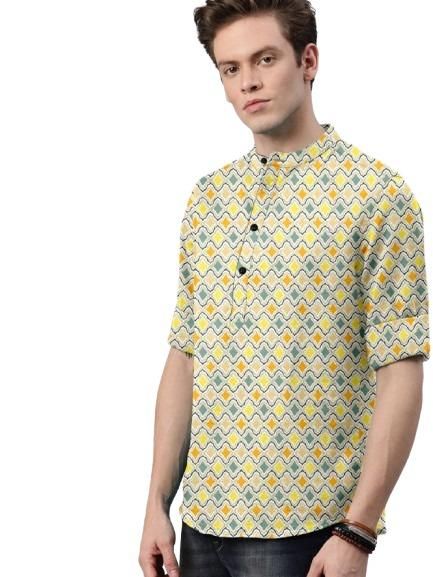 Men's Printed Spread Collar Casual Shirt Multicolor